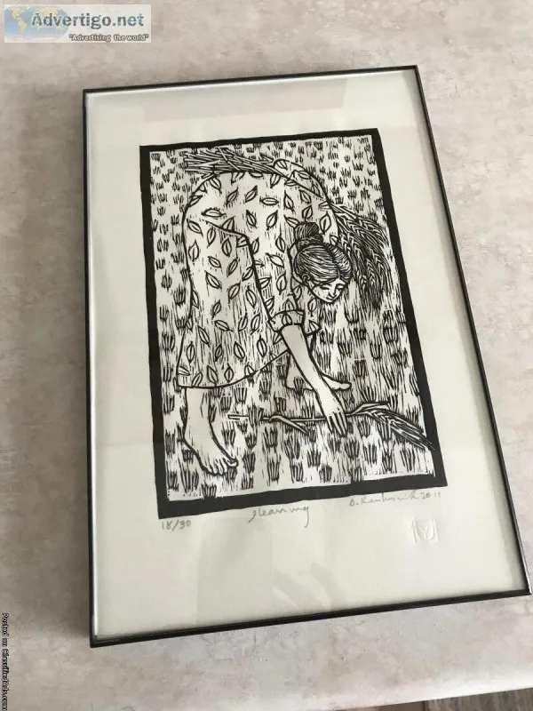 BRIAN KERSHISNIK. Signed numbered woodcut print