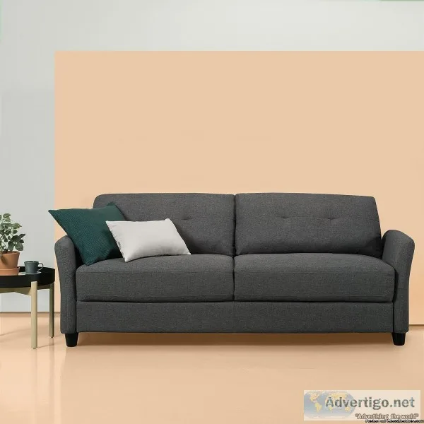 Upholstered Dark Grey Couch  Sofa