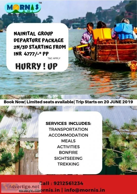 Best 2N3D Nainital Group Departure Package Uttarakhand Tours