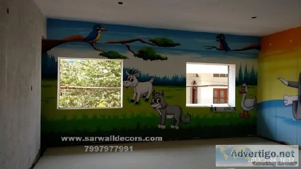Kinder Garden wall painting in Hyderabad