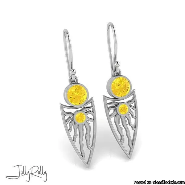 Citrine Spider Silver Earrings and Studs by JollyRolly