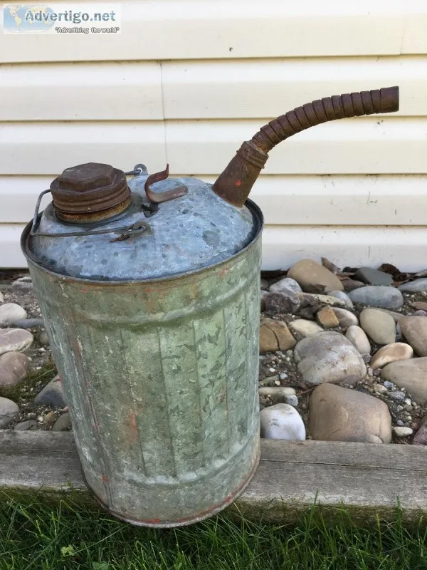 Antique Gas Can Laundy Bucket and Bath Tub