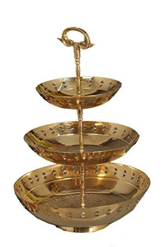 Nutristar 3 Tier Brass Fruit Bowl