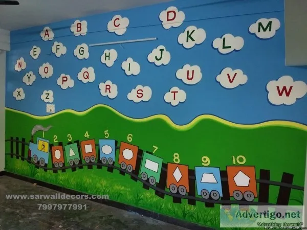 school carridor wall painting in Hyderabad