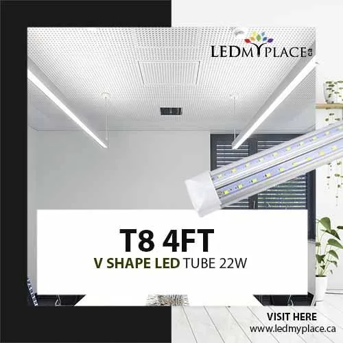 Install Energy-Efficient 22W V Shape LED Integrated Tube
