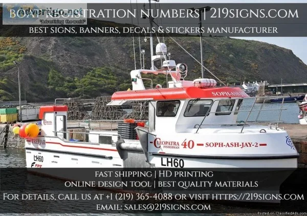 Customized Boat Registration Numbers  219signs