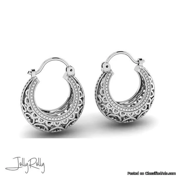 See Through Hearts Silver Earrings and Studs by JollyRolly