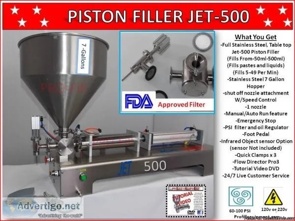 Jet-500 Single Head Air and Electric Piston Filler