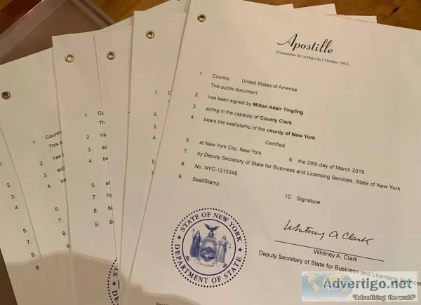 NYC EVENING RUSH APOSTILLE SERVICES (5-8PM)