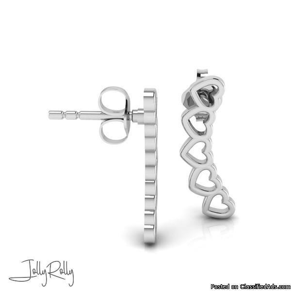 Heart Trail Silver Earrings and Studs by JollyRolly