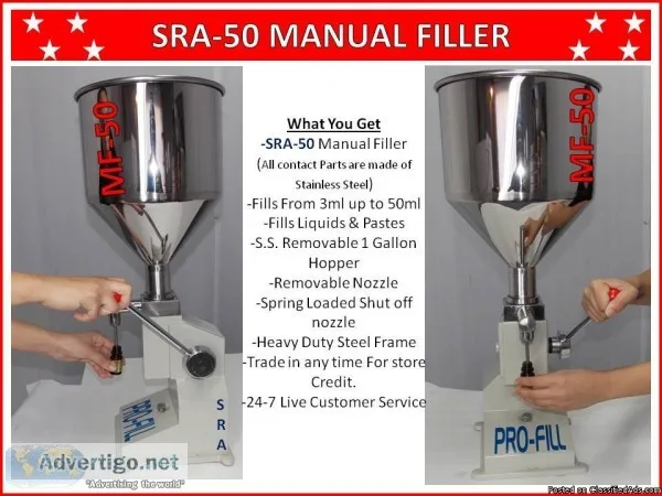 SRA-50 Mini Spring Reload Action Single Head Manual Piston Fille