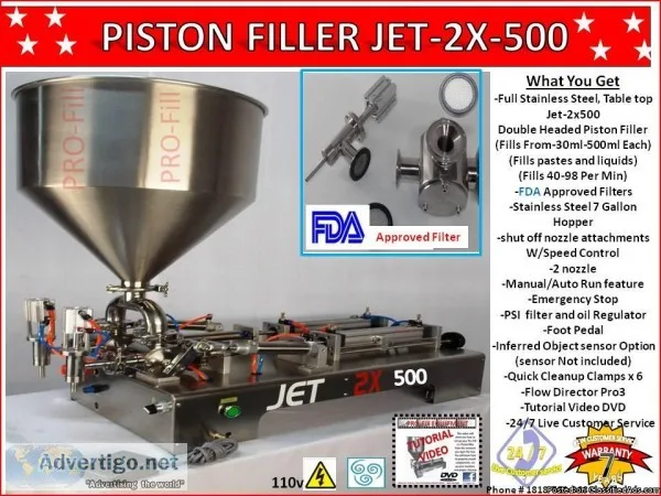 Jet-2x-500 Double Head -Piston Filler