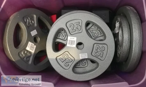 New Weights and Chrome Barbell from box.