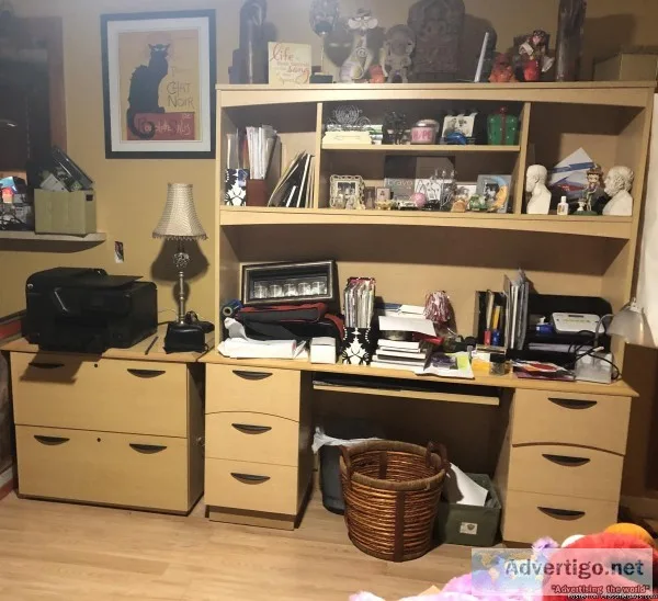 Desk with Credenza and lateral file