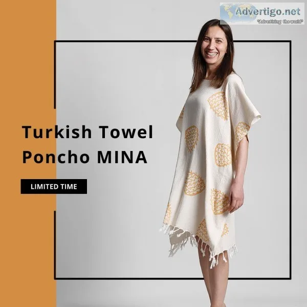 Turkish Towel Beachwear Tunic  Poncho - Mina