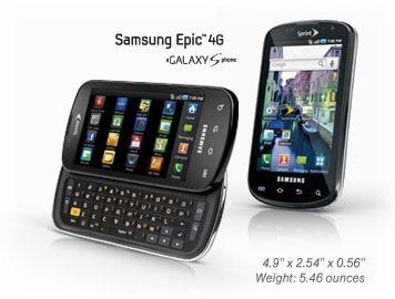 100 - Mint Samsung Epic 4G Sprint Keyboard Phone