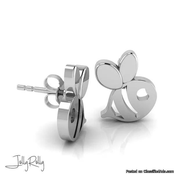 Cartoon Bee Silver Earrings and Studs by JollyRolly
