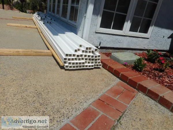 Vinyl  pvc picket material -57 - 1.5&quotX1.5&quot( square) 16ft