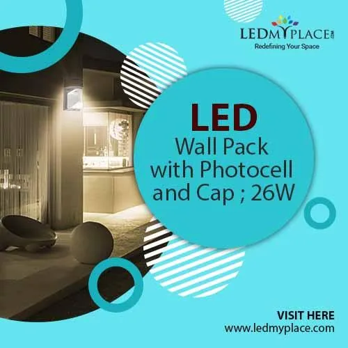 Get this 1-Pack LED Wall Pack with Photocell and Cap - 26W 5700K