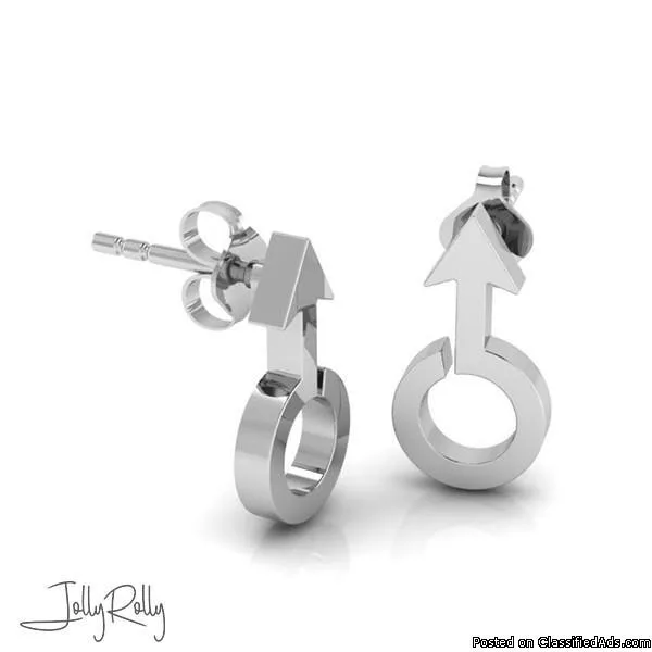 Mars Men Silver Earrings and Studs by JollyRolly
