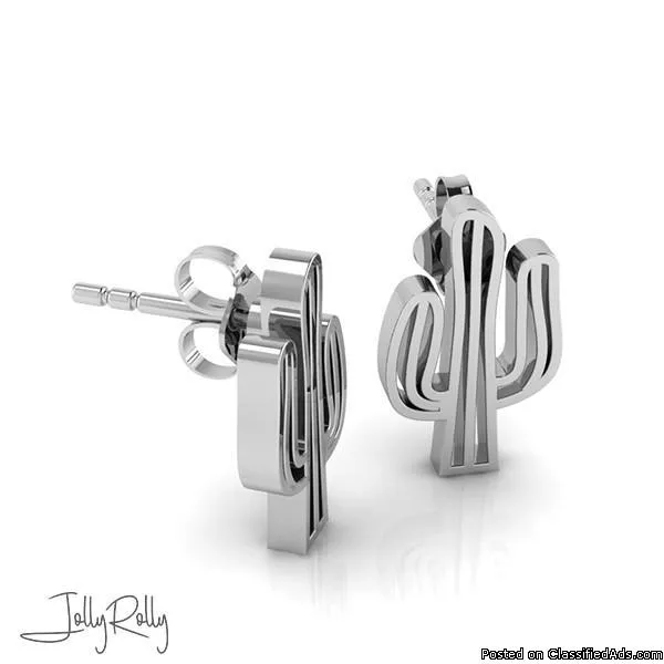 Cactus Silver Earrings and Studs by JollyRolly