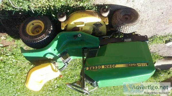 2 riding lawnmowers not running a johndeere and a Scott s manufa