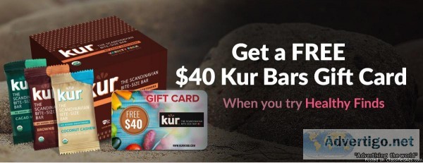 Get a FREE Kur Bars Gift Card By Healthy-Finds