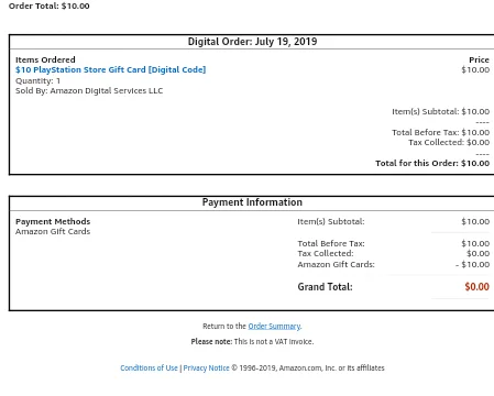 10 PlayStation Store Gift Card (Digital Code)