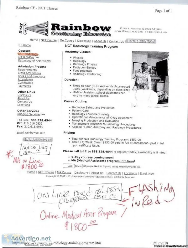 Rainbow Continuing Education- Xray and GED