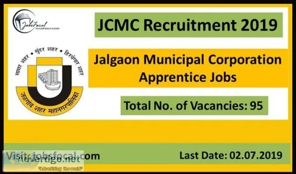 JCMC Recruitment 2019 -20 (95) Apprentice Jalgaon Municipal Corp
