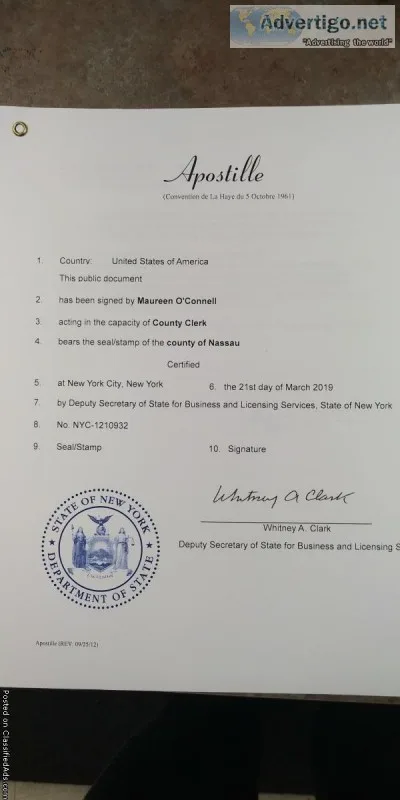 BRONX U.S. PASSPORT RISH APOSTILLE SERVICES (24HRS)