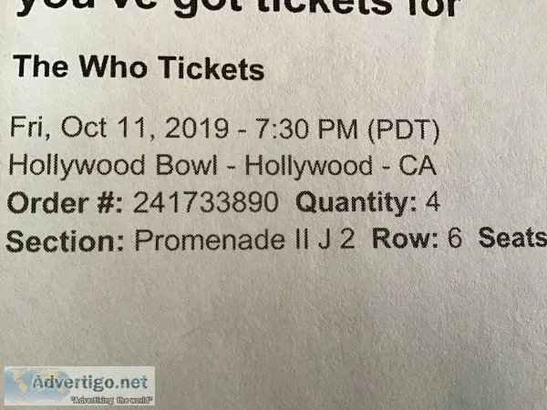 WHO TICKETS
