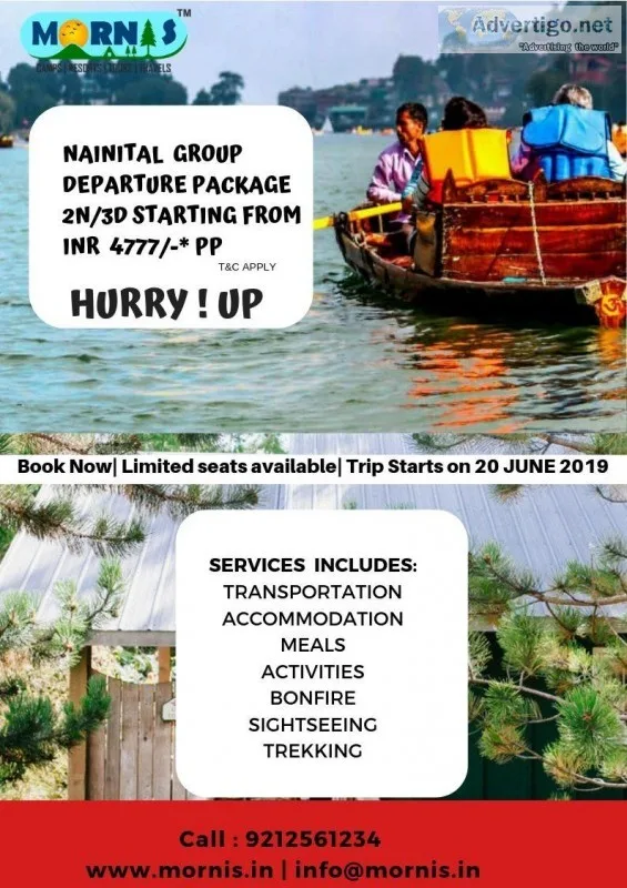 Best 2N3D Nainital Group Departure Package Uttarakhand