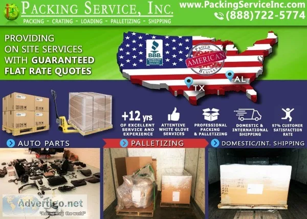 Industrial Crating Palletizing Services - San Antonio TX - Packi