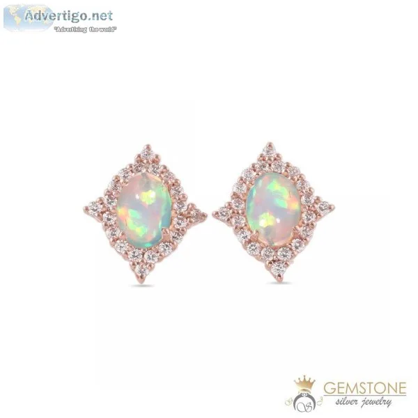 14K ROSE GOLD VERMEIL OPAL EARRING-DIFFERENCE