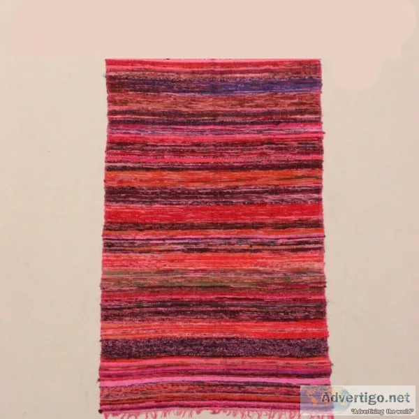 Buy Striped Rag Rug Meditation Mat  Handmade  Bitablu.com