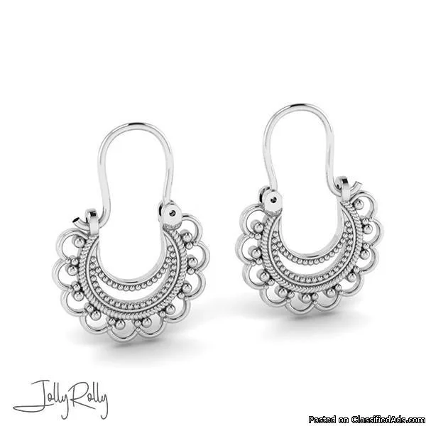 Moon and Back Silver Earrings and Studs by JollyRolly