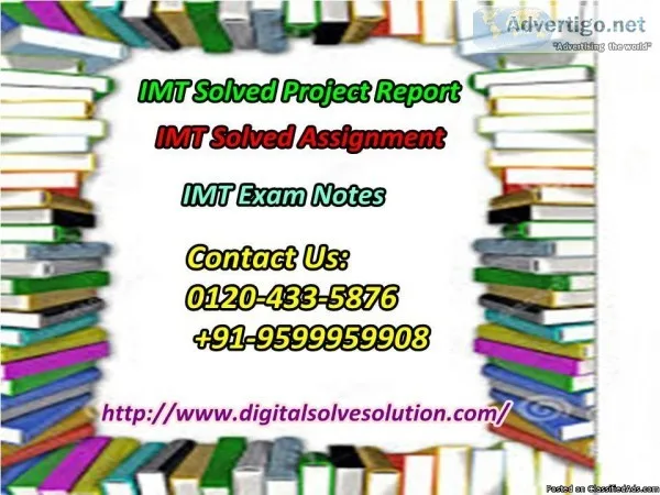 Exploring the need of IMT solved assignment 0120-433-5876