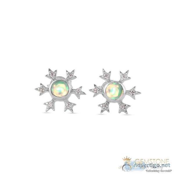 925 STERLING SILVER OPAL EARRING-TRADITION