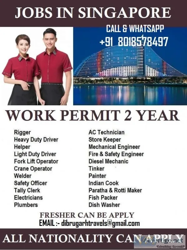 Urgent Job in Singapore Abroad