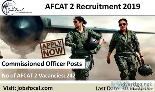 AFCAT 2 Recruitment 2019 &ndash20 242 Commissioned Officer Posts