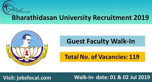 Bharathidasan University Recruitment 2019 -20 (119) Guest Facult