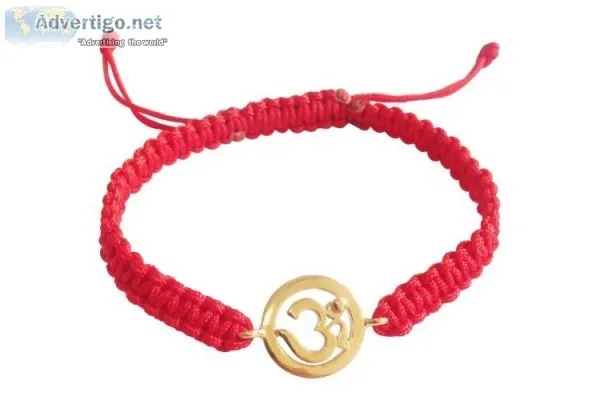Gold Plated Silver Om Rakhi