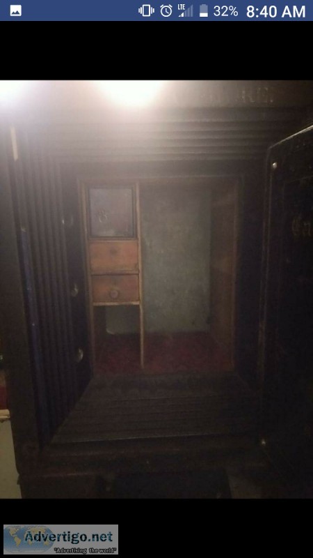Vintage iron floor safe