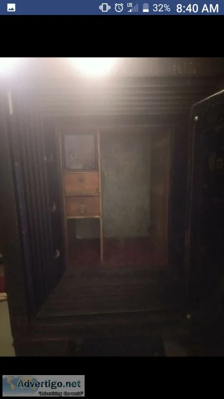 Vintage iron floor safe