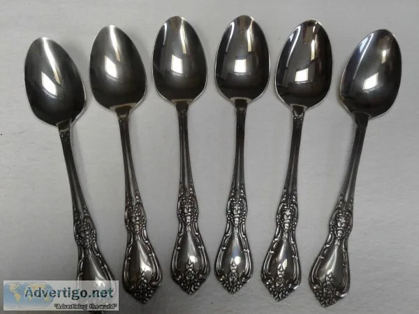6 ONEIDA KENNETT SQUARE STAINLESS TEASPOONS FLATWARE-NEW
