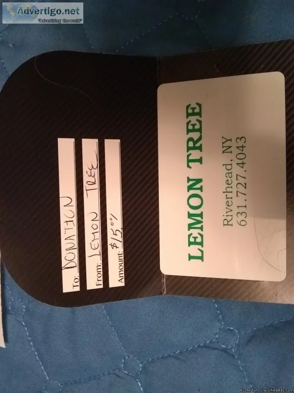 15 Gift Card for Riverhead Lemon Tree
