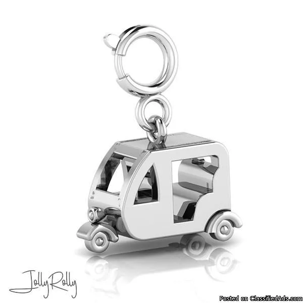 Auto Rickshaw Charm and Silver Jewellery By JollyRolly