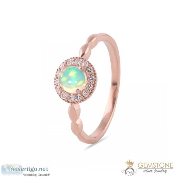 14K ROSE GOLD VERMEIL OPAL RING - ZELDA
