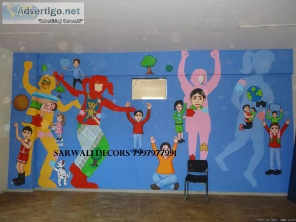 play school wall painting in Hyderabad